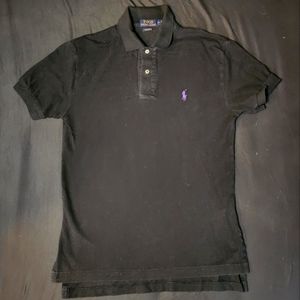 Men's Ralph Lauren Polo Collared Shirt Black Short Sleeve Size Small